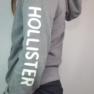 Hollister button down sweatshirt hoodie szM grey